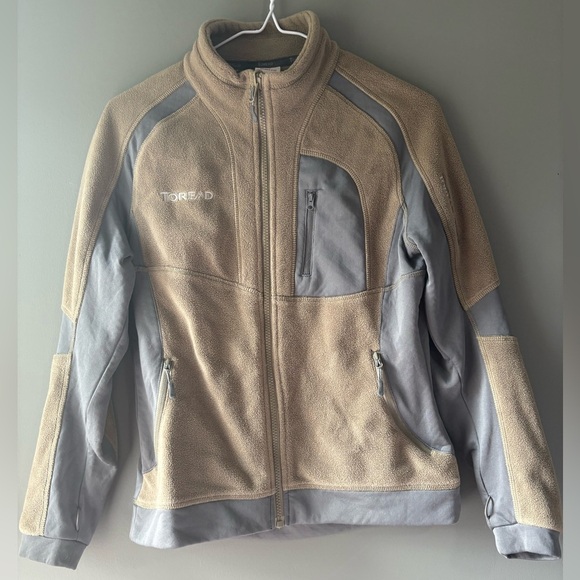 Toread, size small Women's Tan and Gray fleece hiking zip up Jacket - Picture 1 of 6